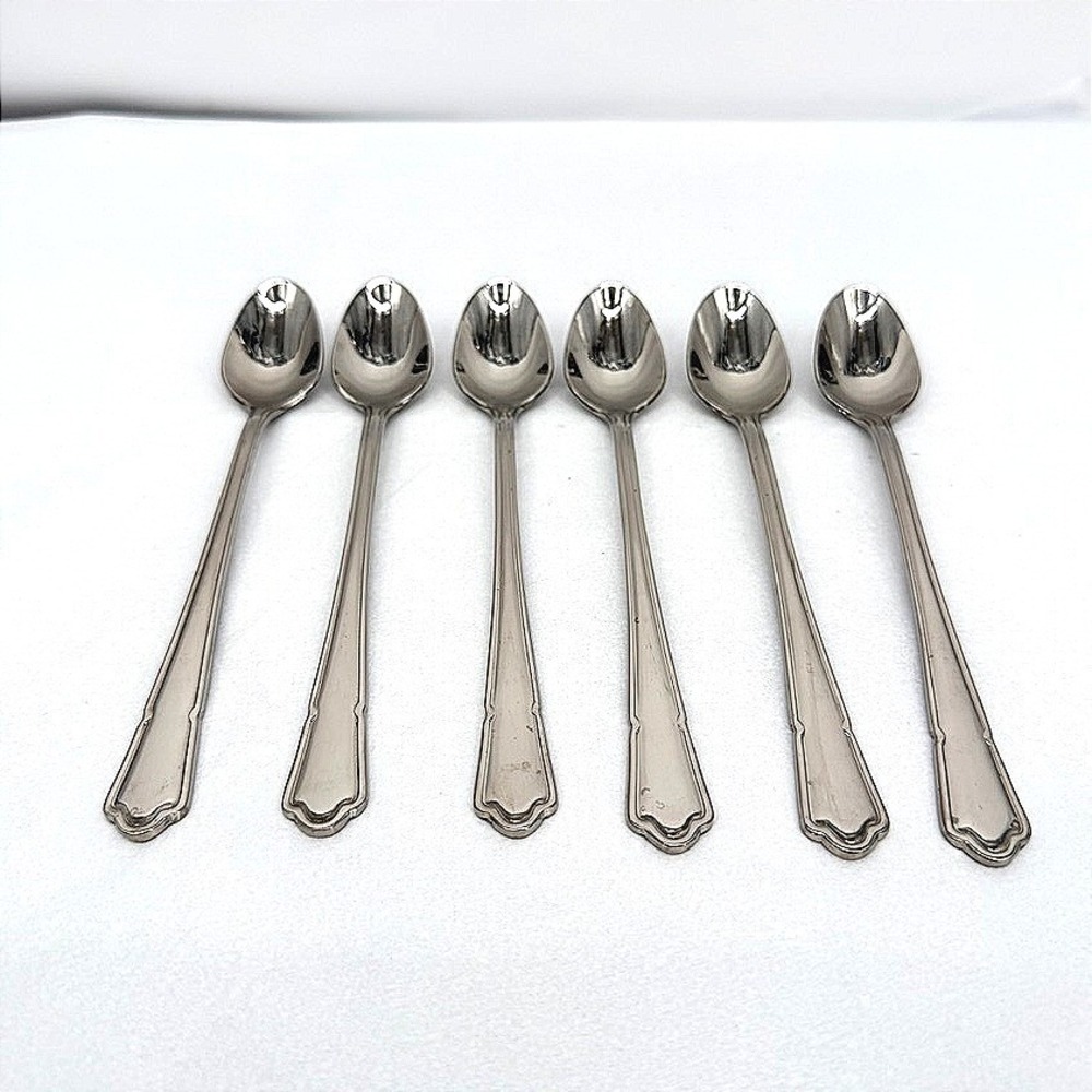 Oneida Set‎ of 6 Iced Tea Spoons 7 3/8" Quality 18/10 Stainless Flatware Set